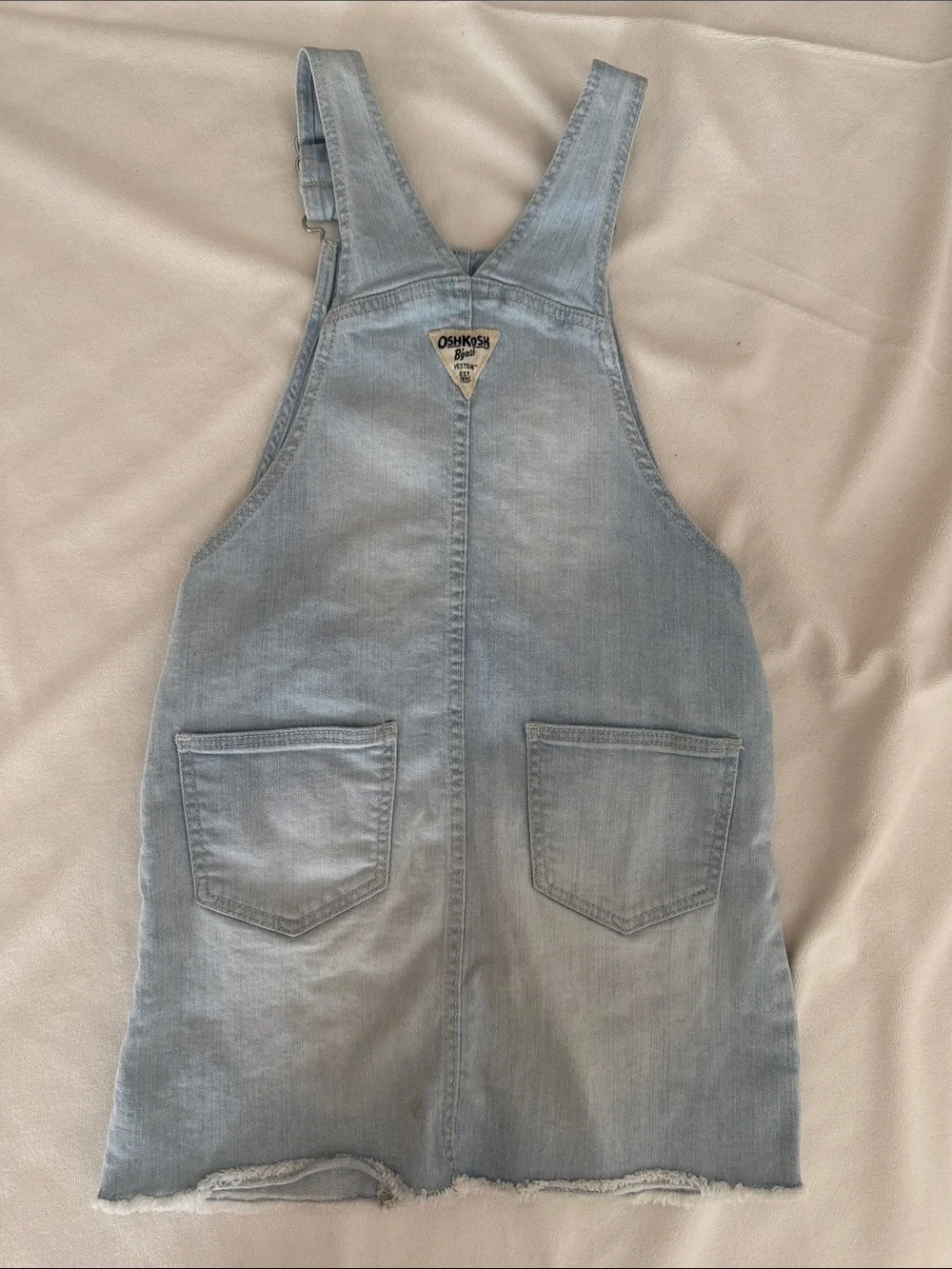 OshKosh B'gosh Light Blue Denim Heart Bib Overall Dress
